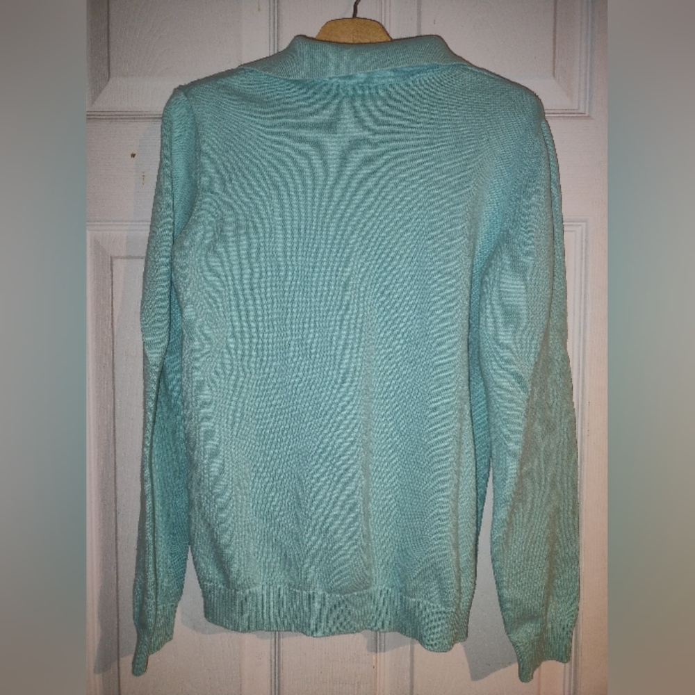 Izod Argyle Patterned Light Blue Sweater - Picture 2 of 4